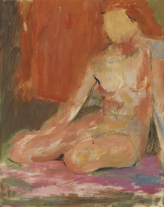 ALMA THOMAS (1891 - 1978) Untitled (Seated Female Nude).